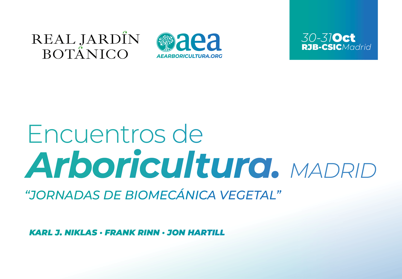 Karl J. Niklas, Frank Rinn y Jon Hartill. Encuentros de Arboricultura Madrid. Jornadas de Biomecánica Vegetal