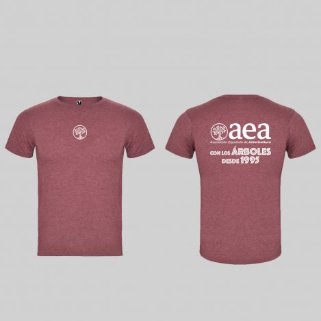 Camiseta AEA unisex: Con los árboles desde 1995. Granate vigore