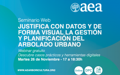 ¡AMPLIACIÓN DE PLAZAS! Webinar gratuito ‘JUSTIFICA CON DATOS Y DE FORMA VISUAL LA GESTIÓN Y PLANIFICACIÓN DEL ARBOLADO URBANO’