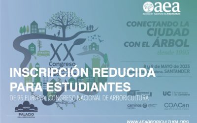 Inscripción reducida de 95 euros para estudiantes al XX Congreso Nacional de Arboricultura