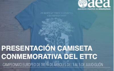 Camiseta conmemorativa del European Tree Climbing Championship – Gijón 2026.